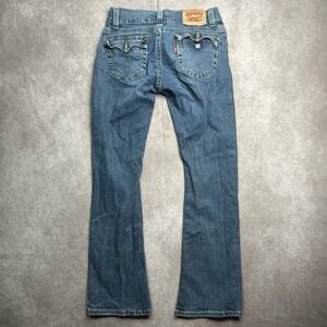 Levis 542 Jeans Womens Size 6 Low Flare Blue Denim Flap Pockets Western Y2K